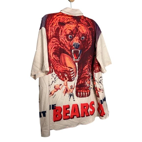 NWT Novelty Bears button up polo top large print graphic top - Picture 8 of 8